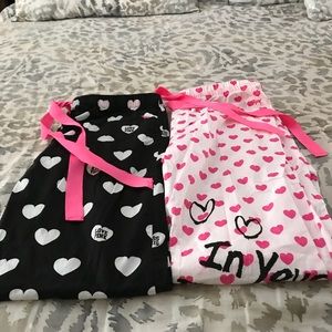 Bundle: (2) pair PINK pajama bottoms